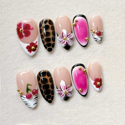 Dekorativer Floral Press-On Nagelkunst Set Brehn 1790636617