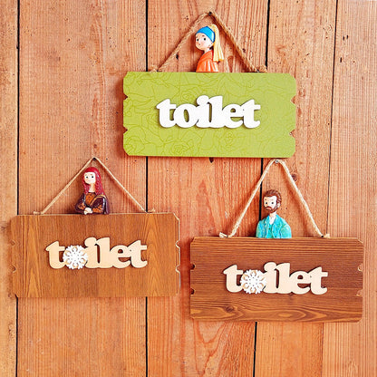 Dekoratives Holz-Badezimmer-Symbol