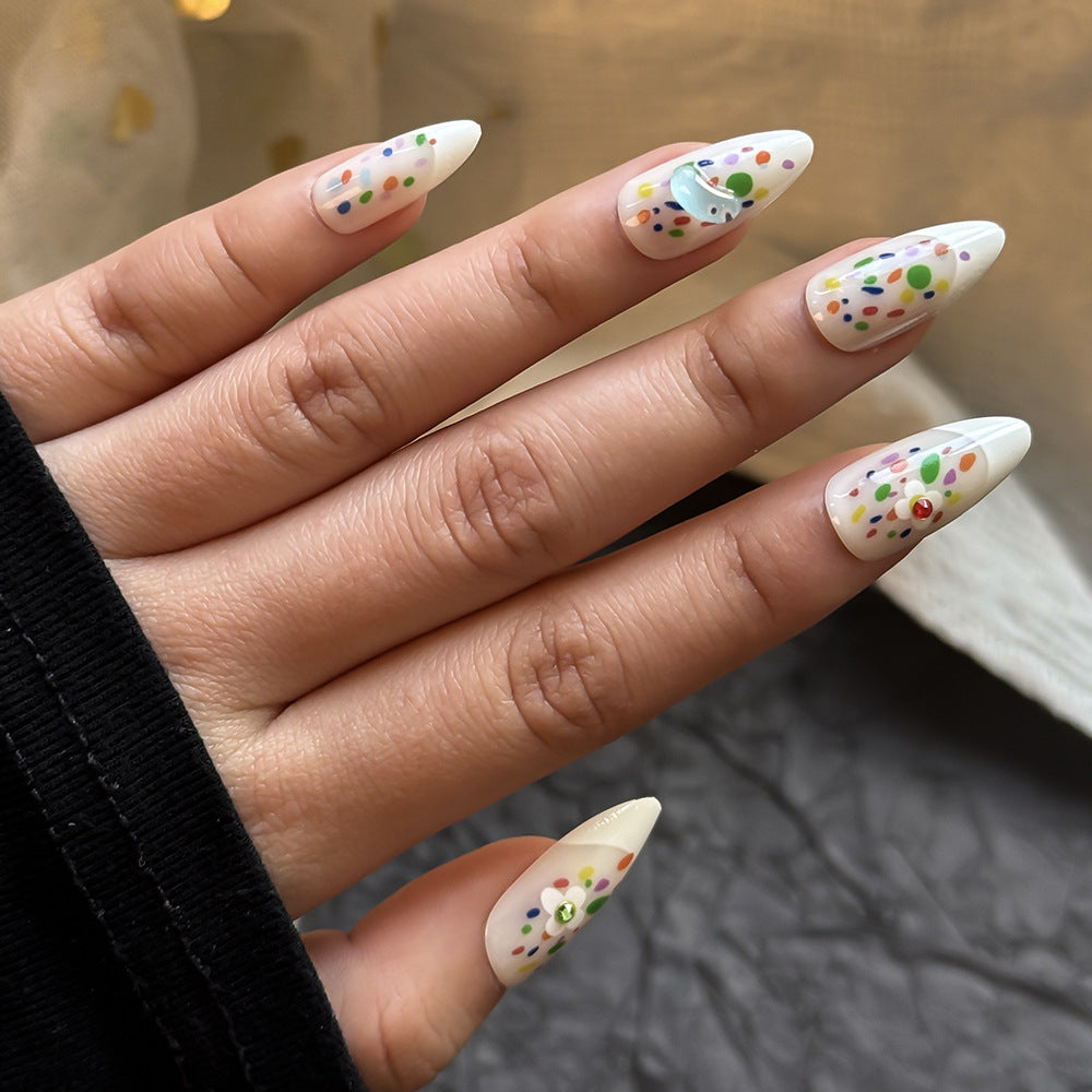 Farbenfrohes Künstlerisches Press-On-Nagelset Brehn