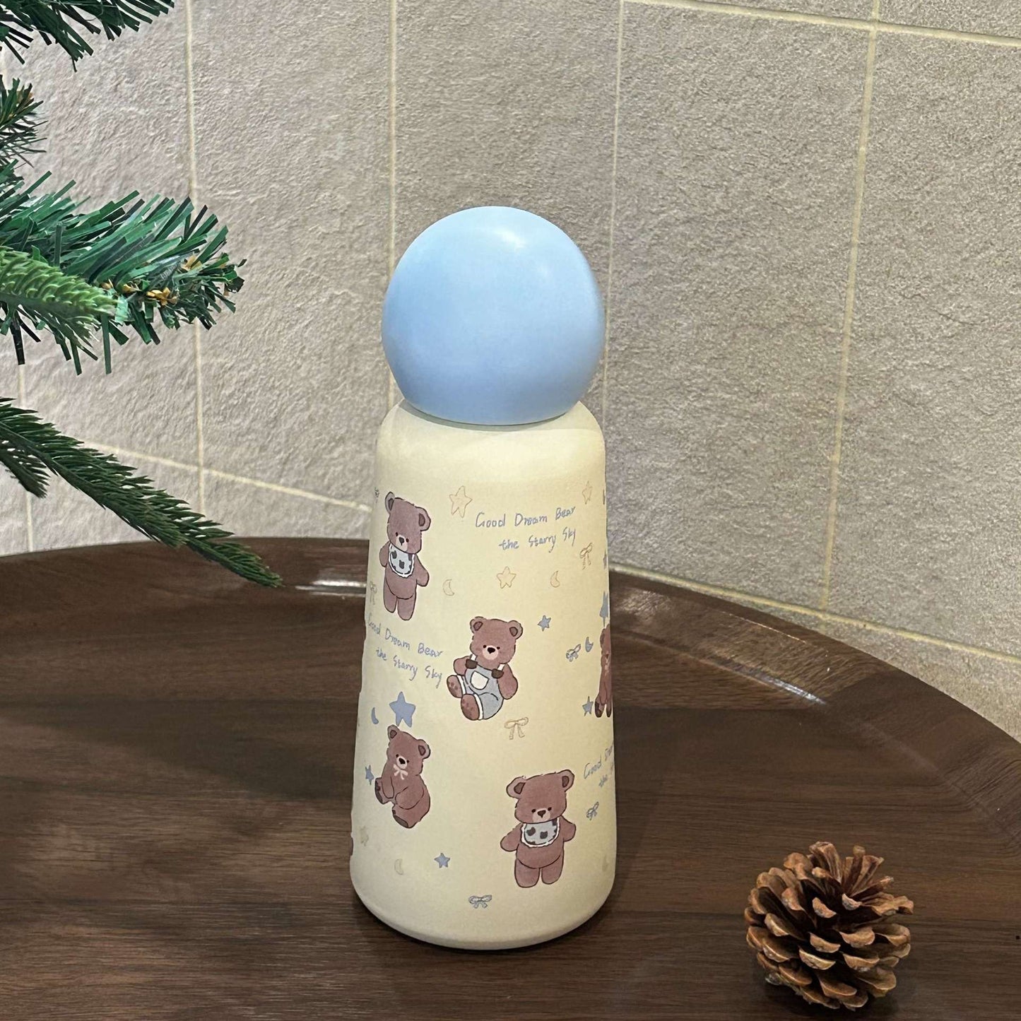 Damen Isolierflasche mit verspieltem Apfelmotiv Brehn