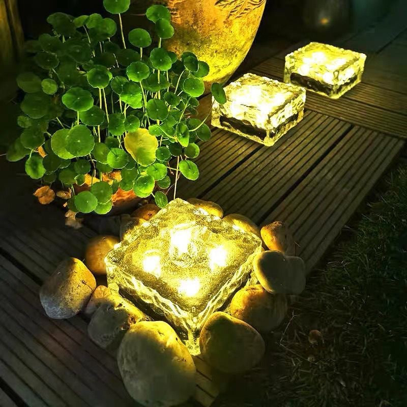 Solar Glas Pflaster Gartenweg Licht Mit Integrierten Warmen LED Modulen Brehn