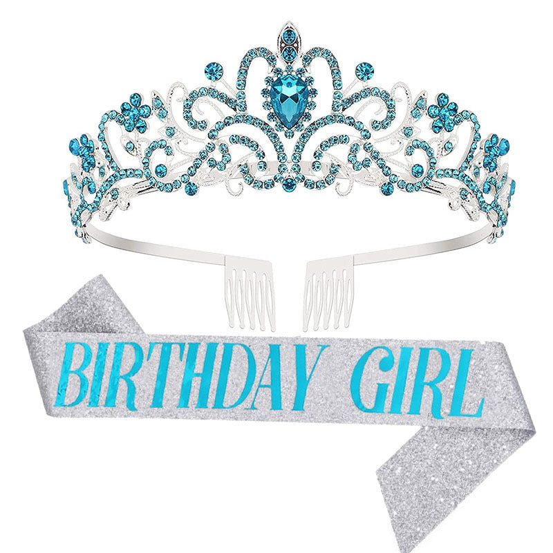Damen Festliche Tiara mit schimmernden Strasssteinen Brehn