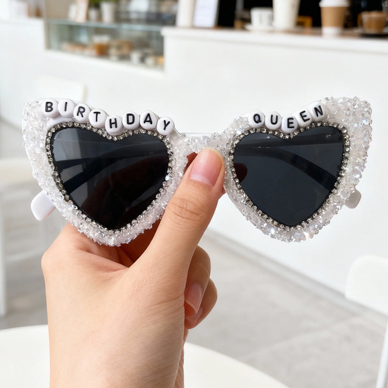 Rhinestone-beschmückte Herz-Sonnenbrille Brehn