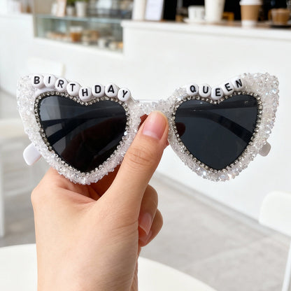 Rhinestone-beschmückte Herz-Sonnenbrille Brehn
