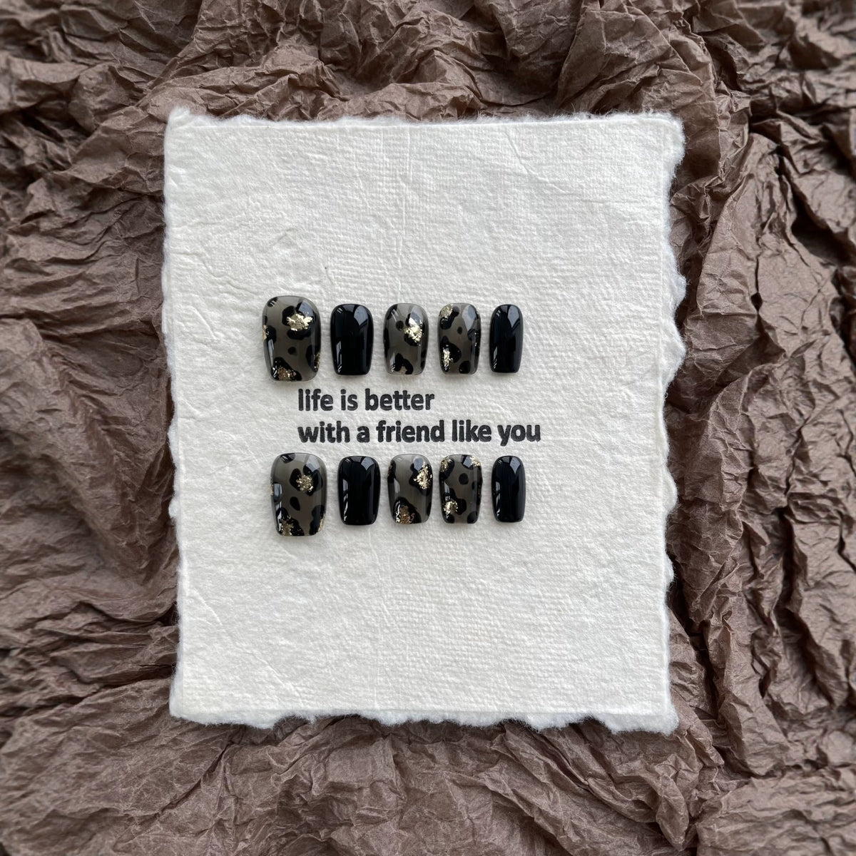 Artisanales Tierdruck Press-On Nagelset