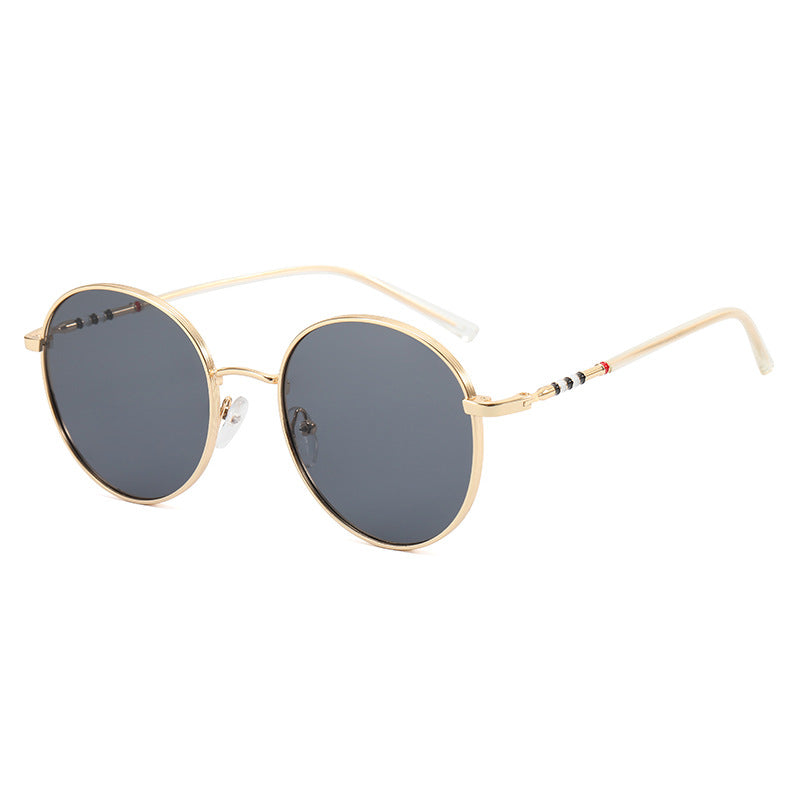 Damen modische runde Sonnenbrille mit elegantem Metallrahmen Brehn