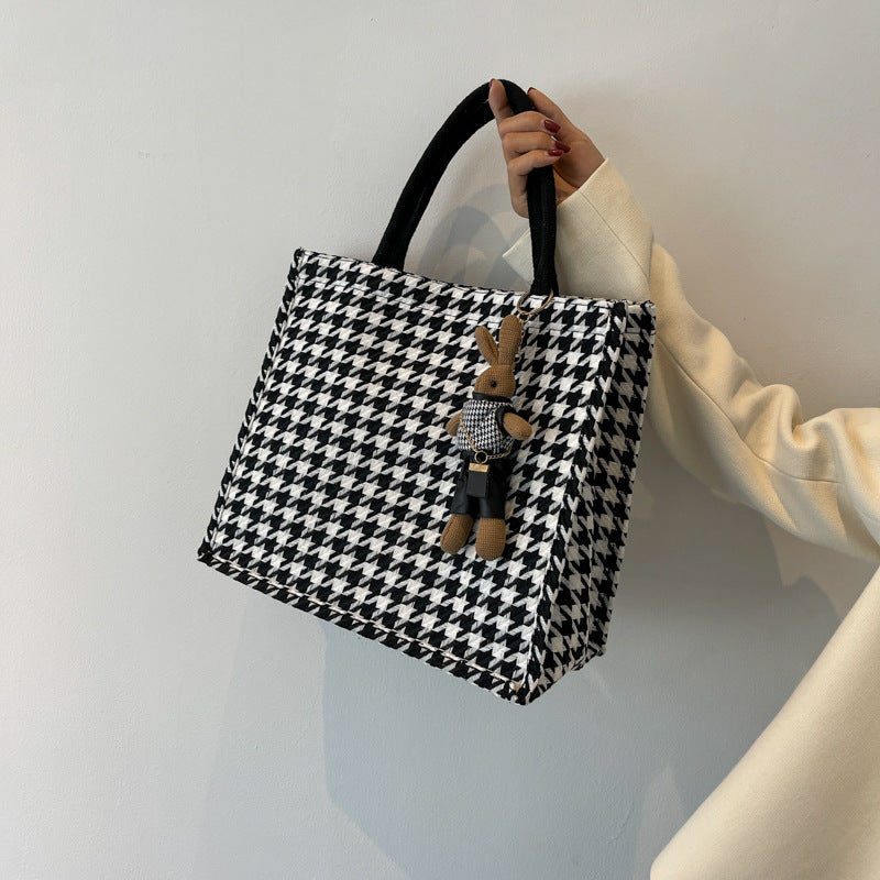 Hahnentritt-Muster Handtasche