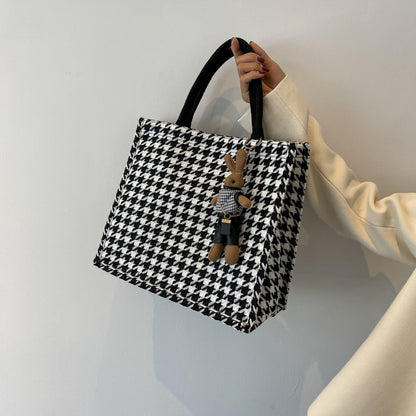 Hahnentritt-Muster Handtasche