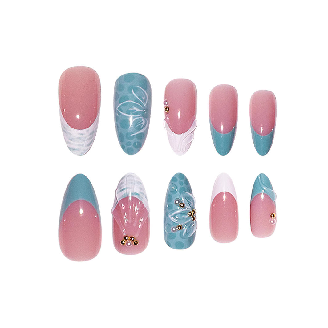 Elegante abstrakte florale Nagelkunstverlängerungen Brehn