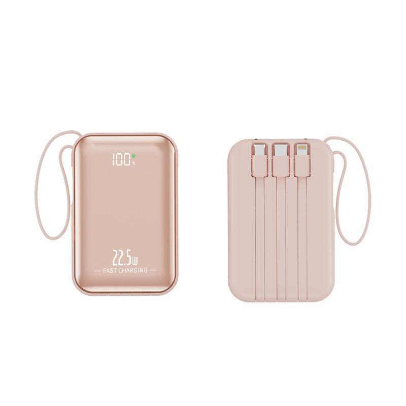 Tragbare Powerbank mit Schnellladung und integriertem Kabelsystem Brehn