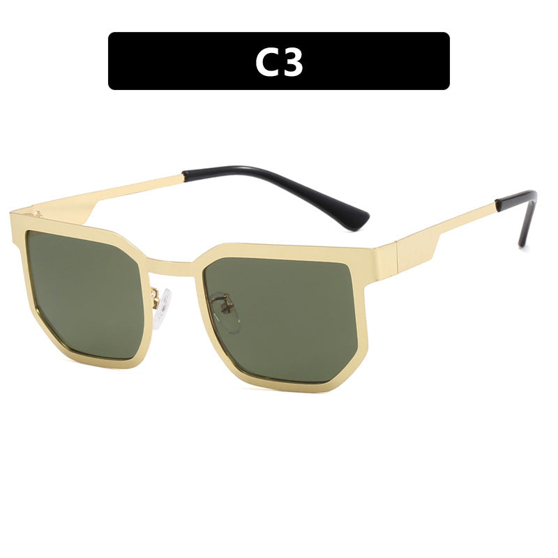 Damenmoderne Sonnenbrille im trendigen rechteckigen Design mit schmalem Metallrahmen Brehn