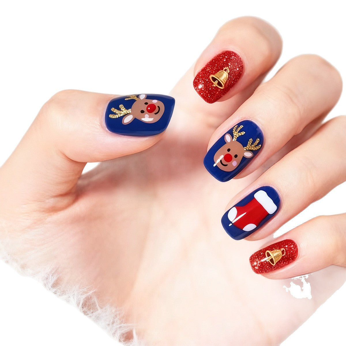 Kunstnagelset mit festlichem Weihnachtsdesign Brehn