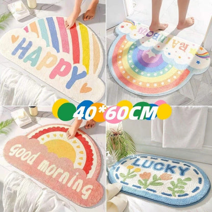Plüsch Bunte Regenbogen Badmatte