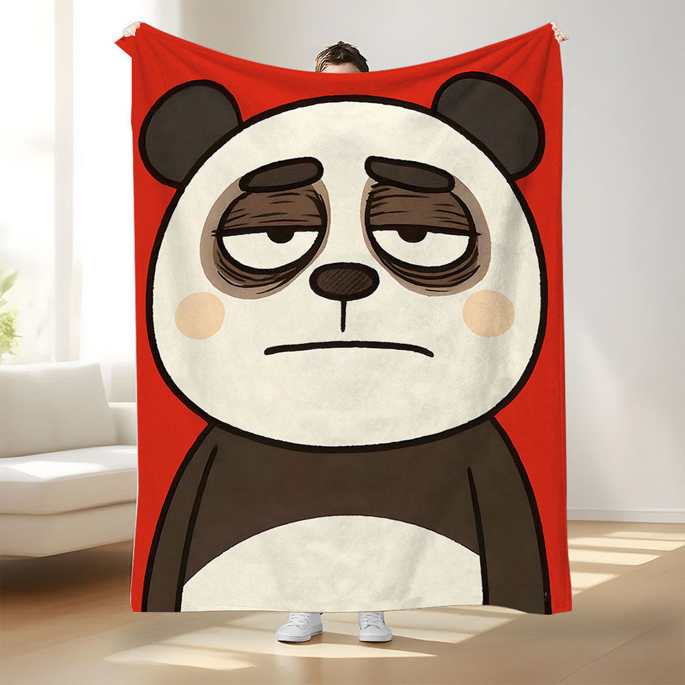 Cartoon Panda-Themen Plüsch-Wurfdecke