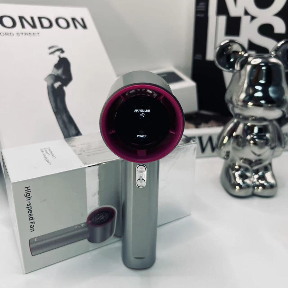 Damen Handlicher USB-Lüfter mit Temperaturanzeige Brehn