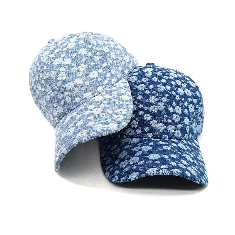 Damen Floral Texturiertes Baumwoll Baseball Cap Brehn