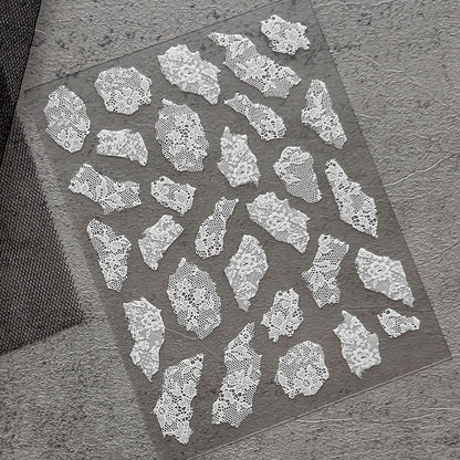 Zartes Spitze Nagelkunst Aufkleber Set