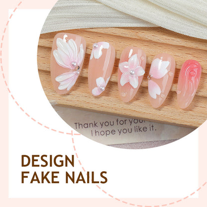 Kunstnagelset mit floralen Motiven und Strassverzierungen Brehn