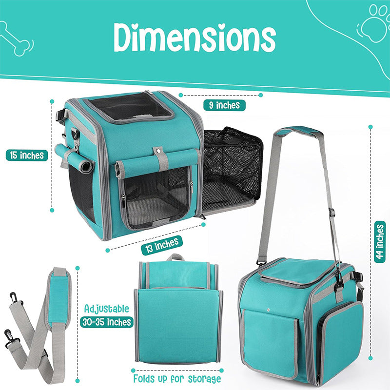 Front-Mount Convertible Fahrrad Haustierträger Rucksack mit erweiterbarem Mesh-Dach und gepolstertem orthopädischem Boden Brehn