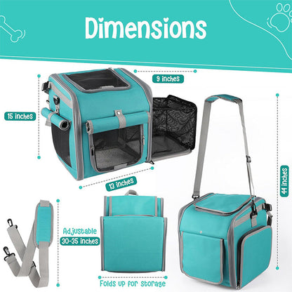 Front-Mount Convertible Fahrrad Haustierträger Rucksack mit erweiterbarem Mesh-Dach und gepolstertem orthopädischem Boden Brehn
