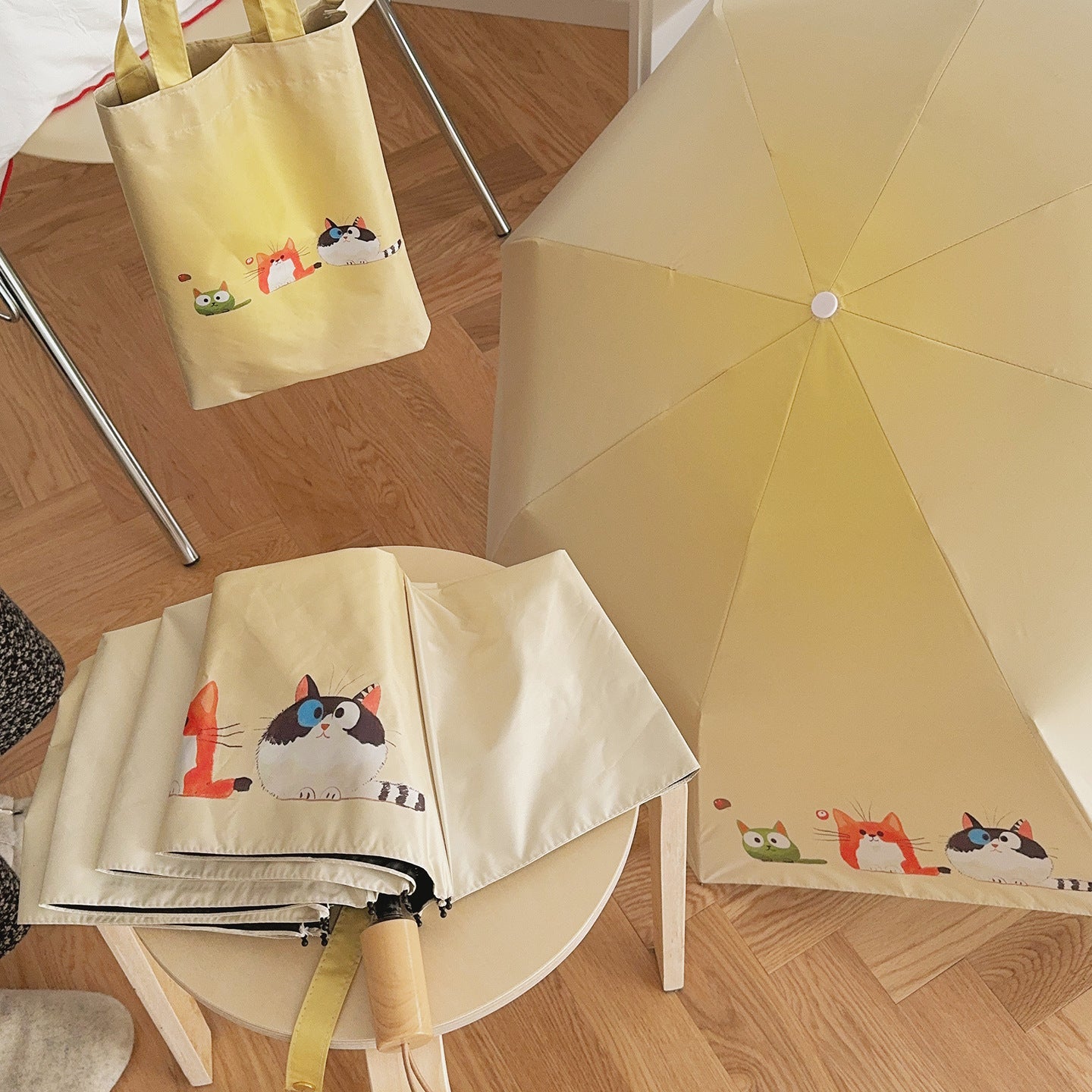 Damen Faltbarer Regenschirm mit liebevollen Tiermotiven Brehn