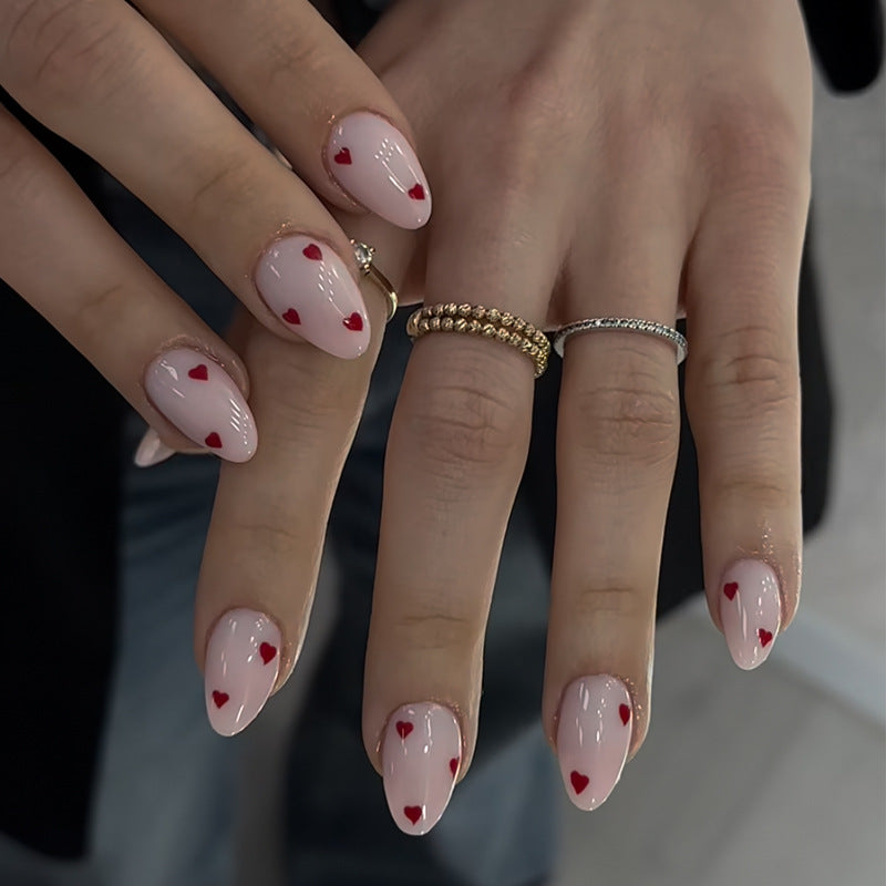 Herz-Design Press-On Nail Set Brehn