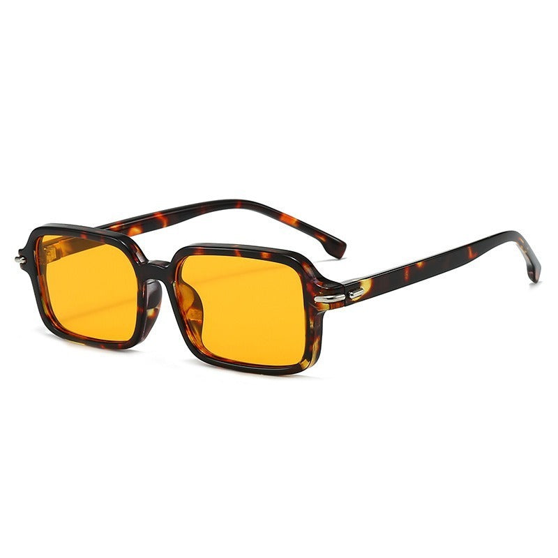 Damen modische quadratische Sonnenbrille mit stilvollem Kunststoffrahmen und blauen Gläsern Brehn