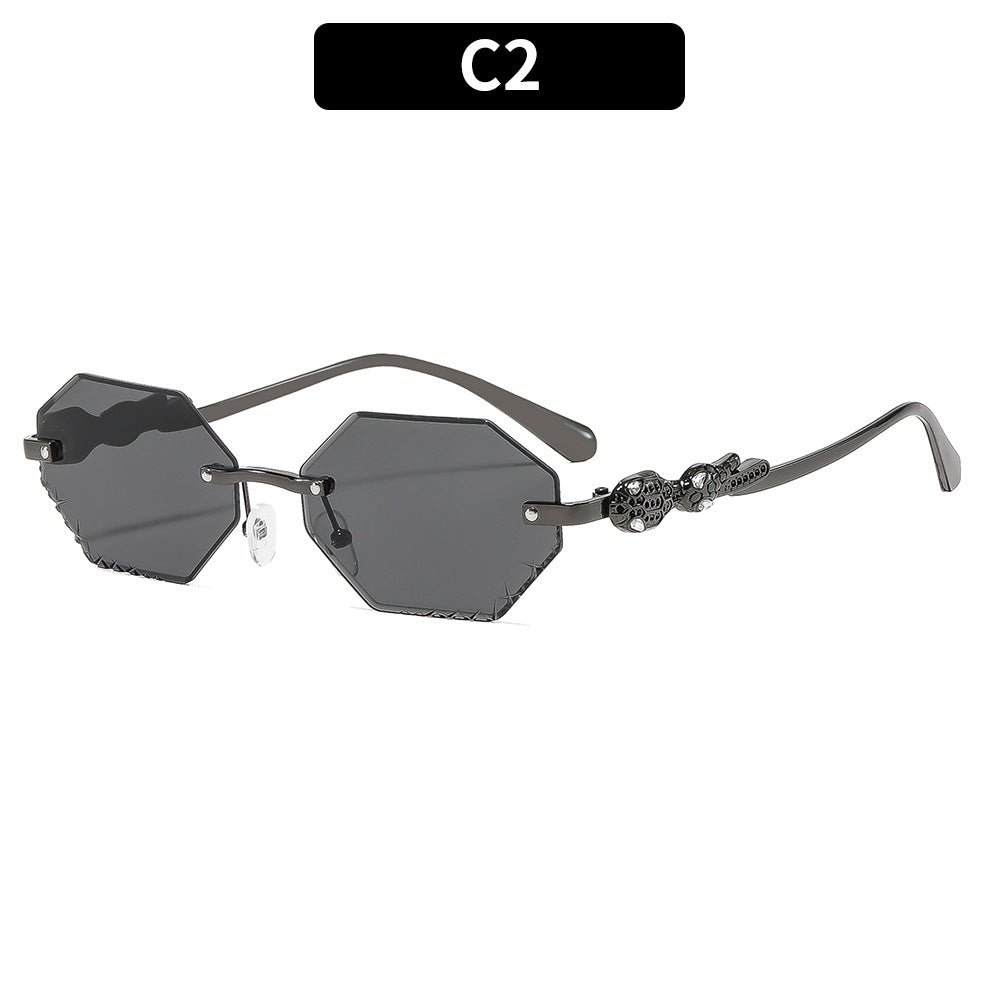 Verzierte oktagonale Rahmen-Sonnenbrille