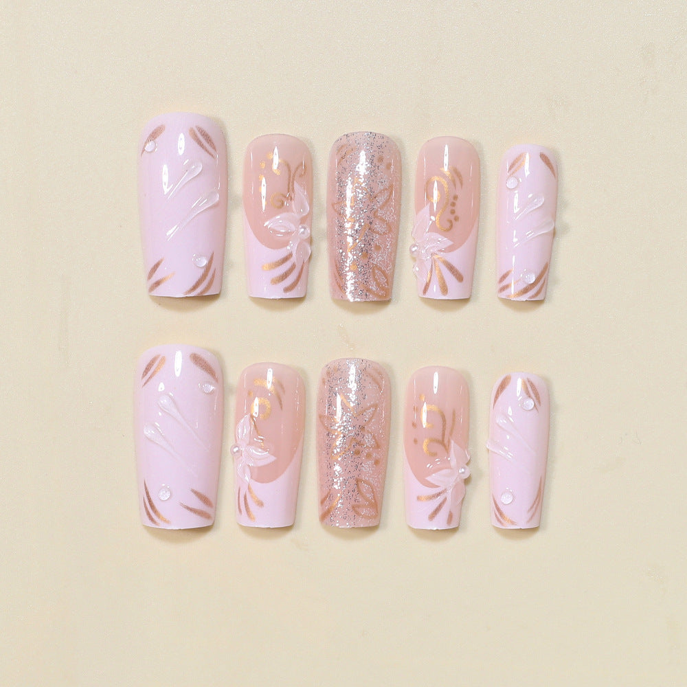 Dekoratives Langes Press-On Nagelkunst-Set Brehn