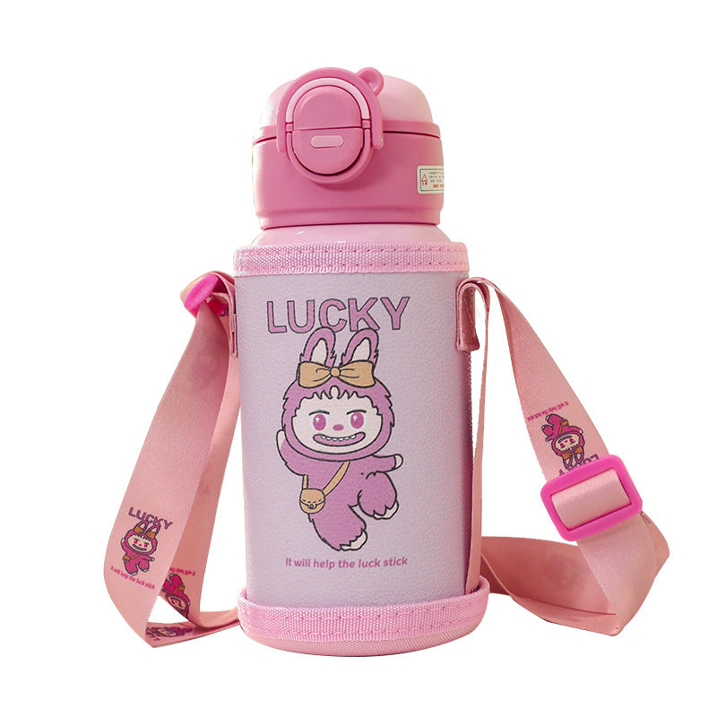 Damen Isolierte Trinkflasche mit praktischem Tragegurt und verspieltem Design Brehn