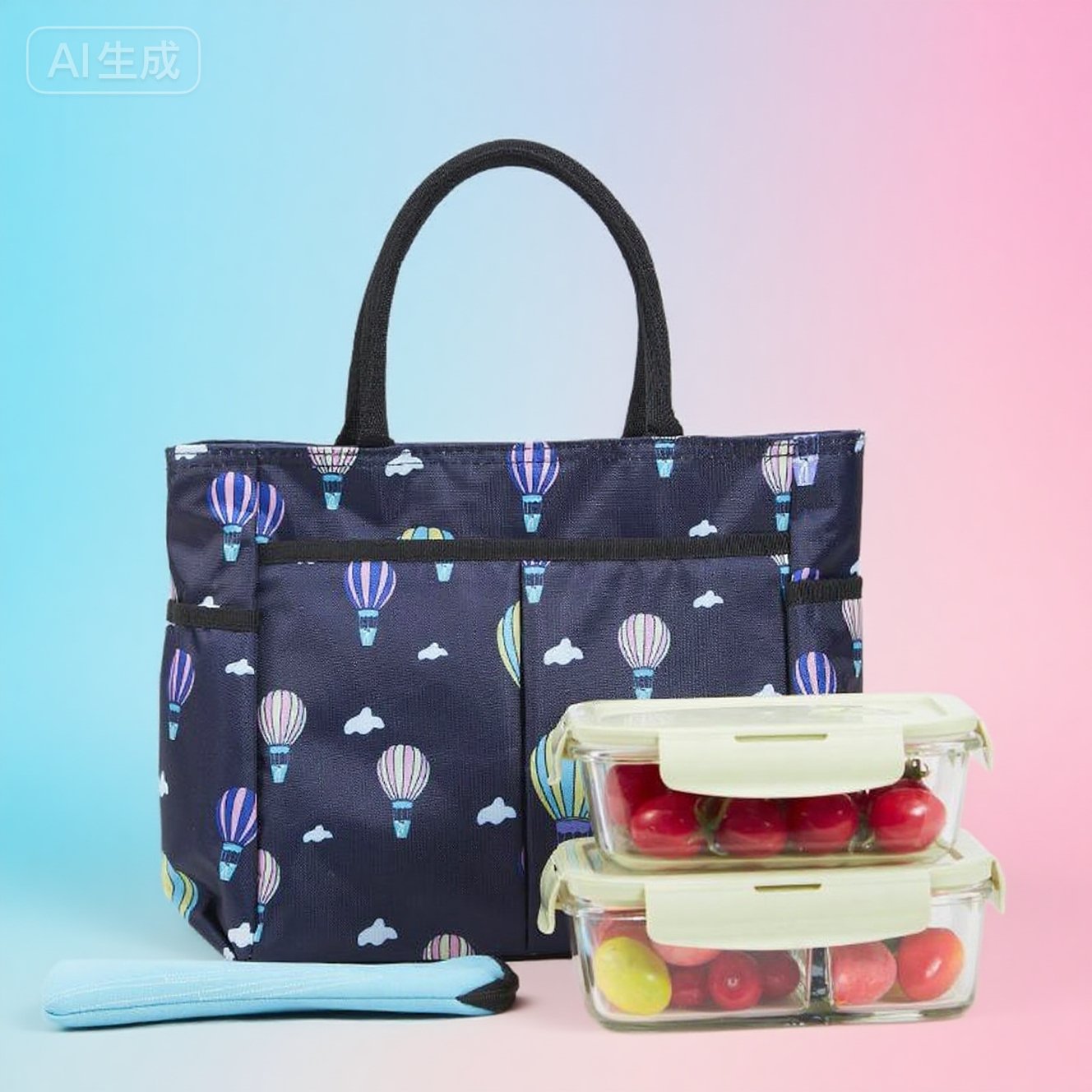 Blumenmuster Mehrfach-Taschen Einkaufsbörse Brehn