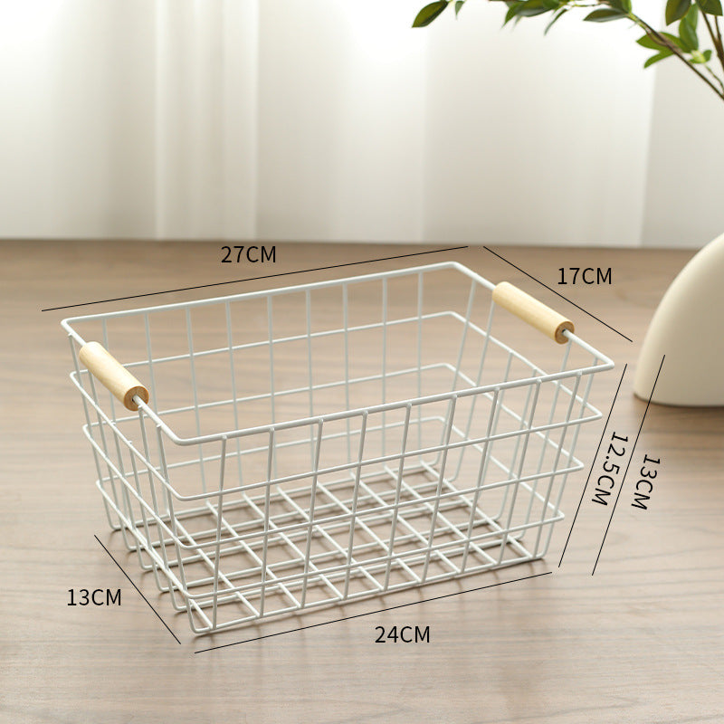 Unisex Drahtaufbewahrungskorb mit ergonomischen Holzgriffen Brehn
