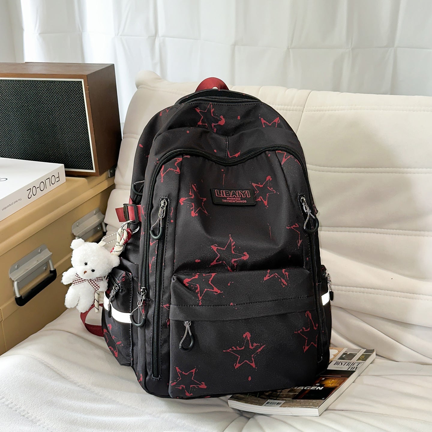Urban Minimalist Stern-Druck Schul-Rucksack