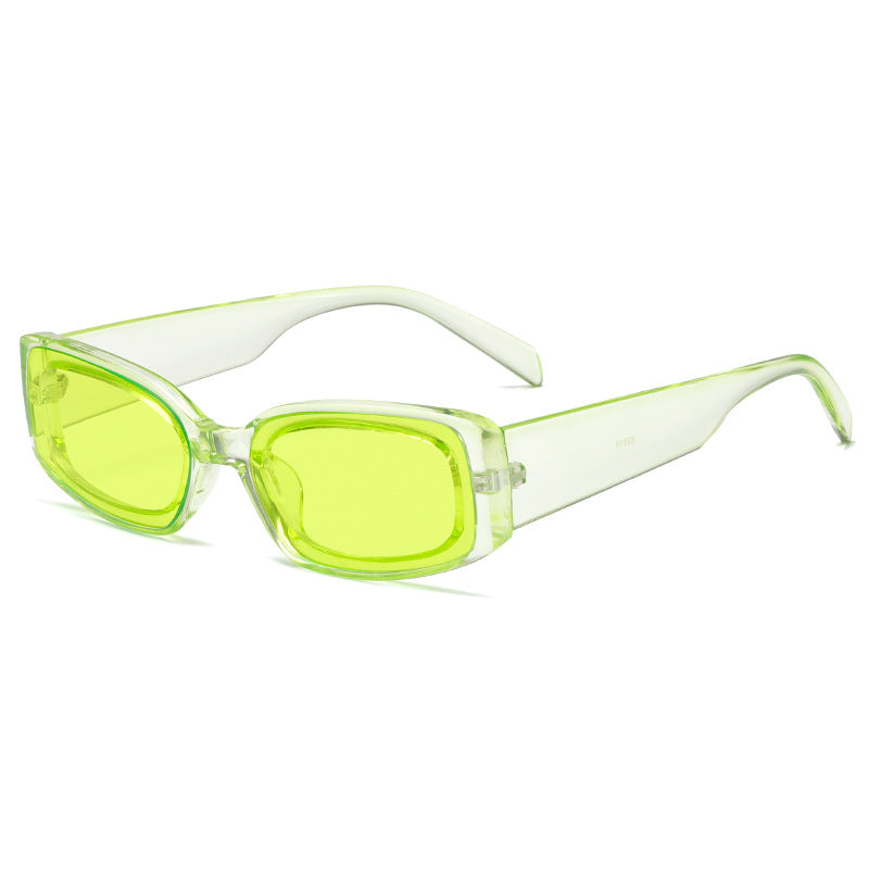 Damen stilvolle Sonnenbrille mit quadratischen Gläsern und transparentem Rahmen Brehn