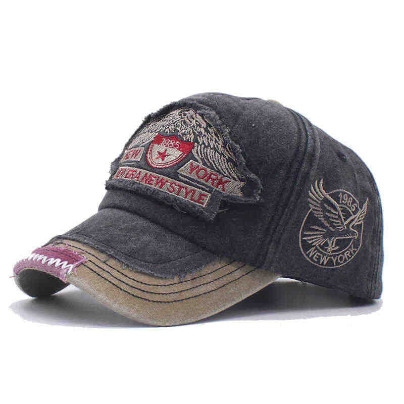 Herren Destroyed Denim Cap Brehn