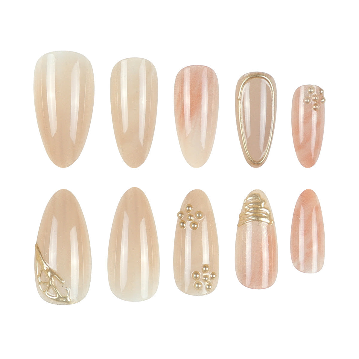 Elegantes Stiletto Press-On Nagelkunst Set Brehn