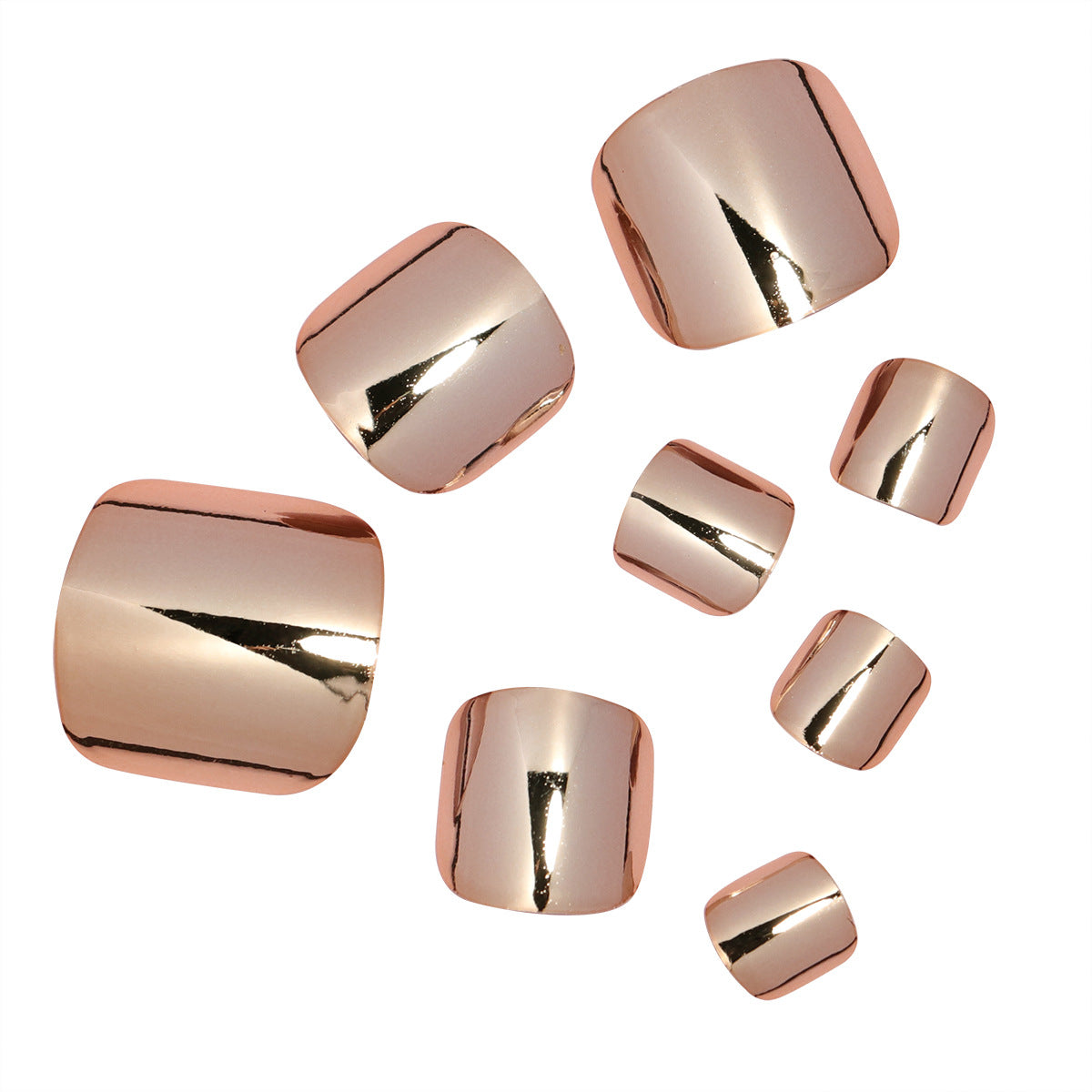 Metallic Press-On Zehennagel Set Brehn