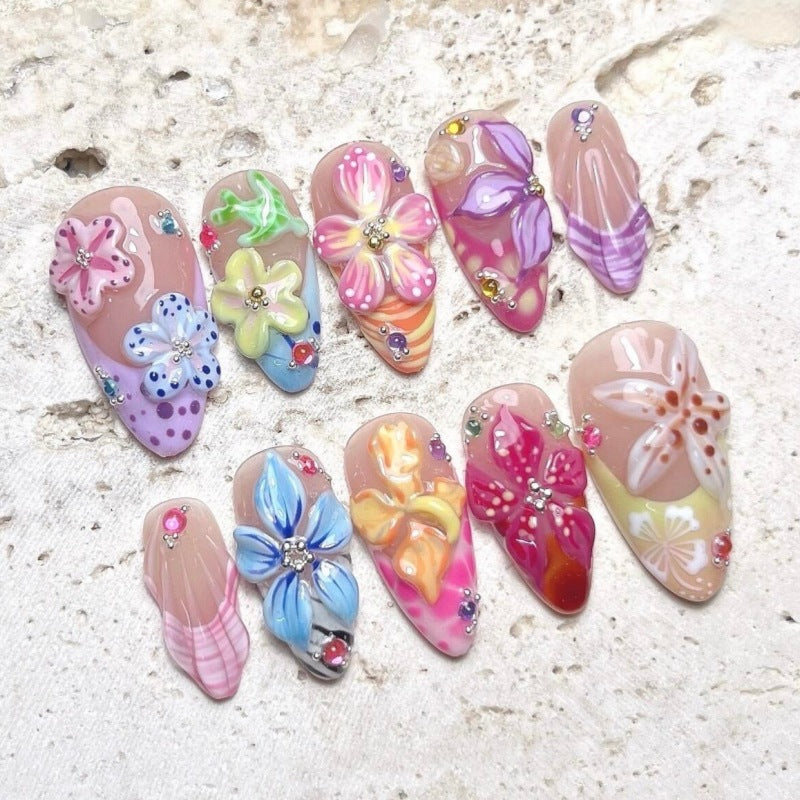 Natur-Themen Künstlerische Press-On Nagel Set Brehn
