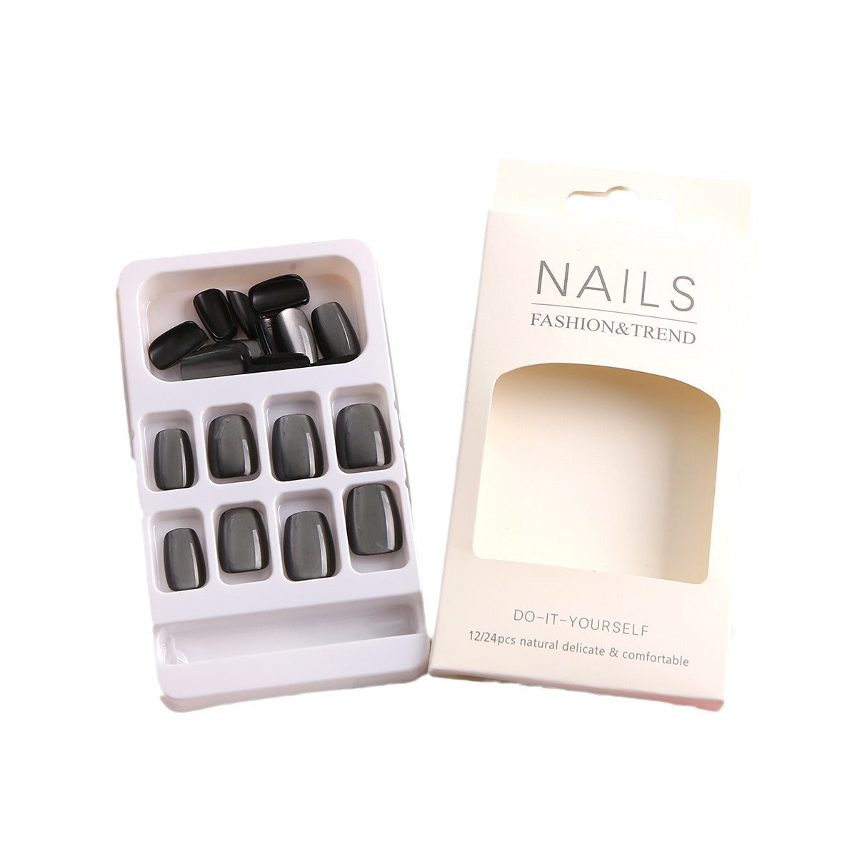 Elegantes Glänzendes Press-On Nagelset Brehn