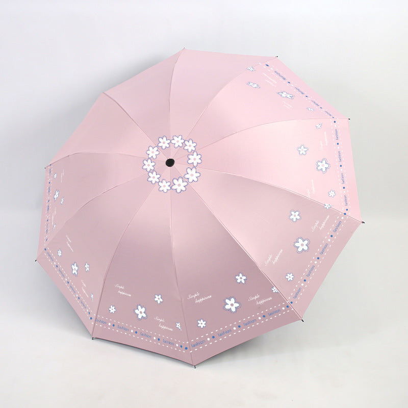Damen Faltbarer Regenschirm mit floralen Mustern und UV-Schutz Brehn