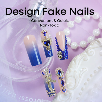 Kunstnagelset mit elegantem Ombre-Design und glamourösen Strasselementen Brehn