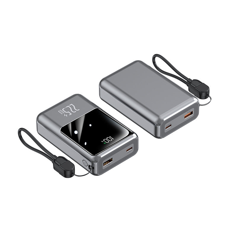 Tragbare Powerbank mit Multifunktionalem Ladekabel und Digitaler Anzeige Brehn