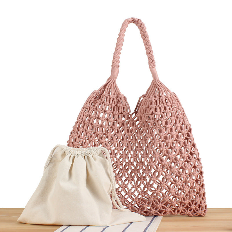 Handtasche Aus Robustem Handgeknüpftem Netzmaterial Brehn