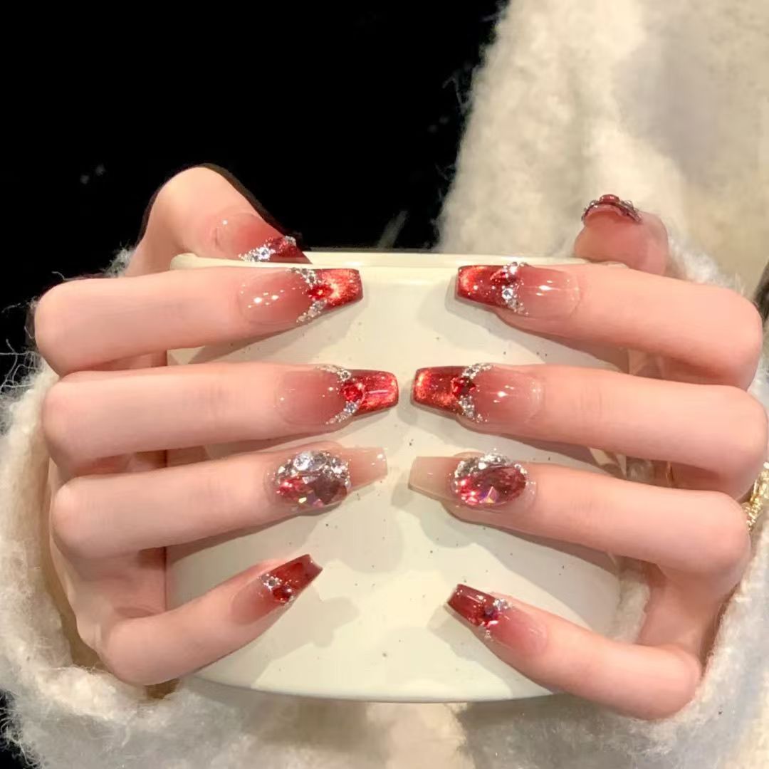 Luxuriös Glitzerndes Press-On Nagelset Brehn