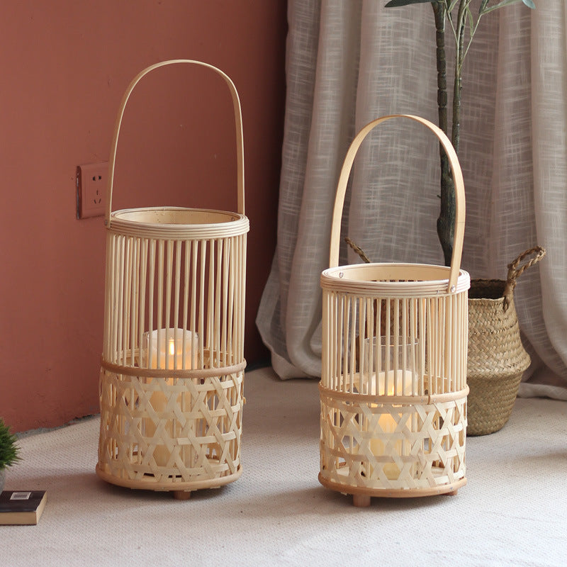 Handgefertigte Laterne aus Rattan Brehn