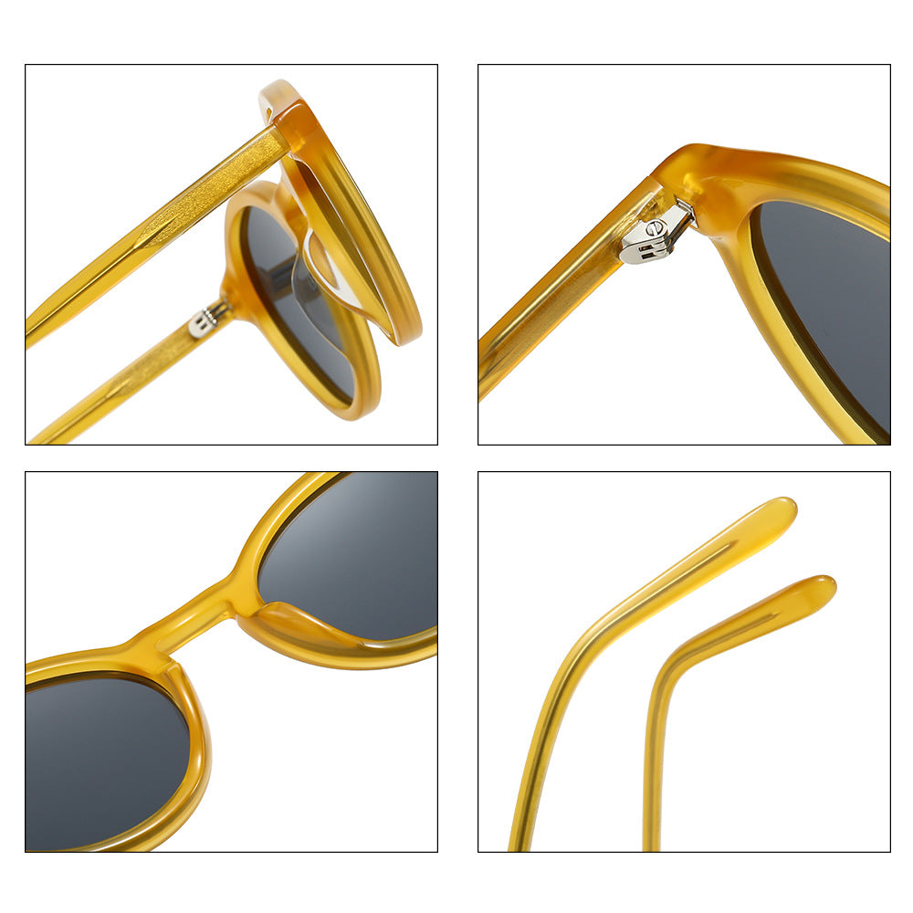 Damen modische Sonnenbrille mit trendigen runden Gläsern und stylischem Rahmen Brehn