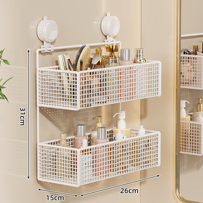 Saug-Montage Vertikales Mesh Kosmetik- & Toiletten-Organizer