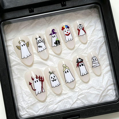 Halloween-Themen Gespensterdesign Press-On Nail Art Set Brehn
