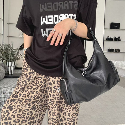 Schlanke Leder Hobo Tote Bag
