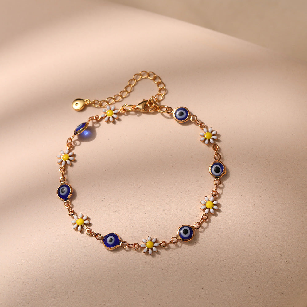 Floral Evil Eye Charm Fußkette Brehn